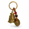 Pingente de Chaveiro de Liga Estilo Étnico Chinês Artesanato em Metal Charme Criativo para Bolsa para Homens e Mulheres Ornamento de Chaveiro de Carro