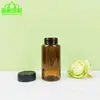 Botella multivitamínica negra de 100-140 ml con tapa de rosca, pastillas de péptidos de ostra látigo de ciervo, botella PET para té para el cuidado de la salud