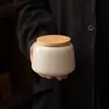 Tarro de Té Ruyao Beige Tamaño Pequeño para el Hogar Cerámica Hecha a Mano Tarro de Almacenamiento de Té Tarro de Almacenamiento de Té Awakening Tarro para Té y Dulces Accesorios de Té Lote