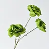 Rosa de Diamante de 3 Cabezas Esquina Redondeada Única Arreglo de Boda Rosa Decoración Flor Artificial Rosa Floral Decoración Suave Arreglo Floral de Paisajismo
