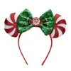 Diadema Navideña de Orejas de Ratón Mickey Mouse para Parque de Atracciones Fiesta Disfraz Accesorios para la Cabeza Navideños Diadema con Lazo