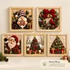 Kit de Pintura Feltro Tecido de Natal 3D Família Pai-Filho Feito à Mão Decoração 3D Sem Cola Decoração Criativa de Natal