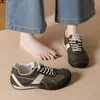 Zapatos Agan, zapatillas de entrenamiento alemanas, moda casual versátil retro de bloques de color para estudiantes, suela blanda, talla pequeña, zapatillas deportivas para mujer, tela ligera