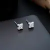 Brincos Cluster de Diamante Cheio de Novo Estilo Transfronteiriços para Homens, Modernos e Versáteis, Brincos de Flor de Íris em Forma de Cruz de Alto Padrão para Mulheres