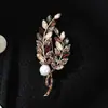 Broche de Aleación de Moda de Gama Alta con Pedrería, Ramo de Rama de Sauce, Elegante y Sencillo Accesorio de Broche para Ropa de Mujer