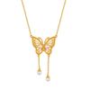 Collar de mariposa hueca magnética con diseño de nicho para mujer, nuevo diseño 2024, cadena de clavícula de perlas de lujo ligera y de alta gama.
