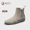 Botas de Couro de Cano Alto Gorilla para Mulheres Outono e Inverno 2026 Couro Genuíno Versátil Botas de Neve Calçados Femininos com Forro de Lã Sapatos Brancos Planos