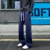 Pantalones deportivos transfronterizos estilo americano para hombre, marca de tendencia nueva otoño/invierno, diseño de corte inclinado, efecto de alargamiento de piernas, pantalones casuales rectos adelgazantes