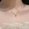 2025 Nuevo Nuevo Chinoiserie Lujo Accesible Gama Alta Rosa Calabaza Pequeña Cadena para Clavícula Dulce Collar para Mujeres