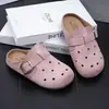 Pantuflas Retro para Niños para Primavera y Otoño, Zapatos Cerrados Antideslizantes para Exteriores para Niñas, Zapatos Versátiles de Estilo Birkenstock con Suela Gruesa