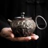 Tetera de gres vintage hecha a mano, tetera individual de cerámica para el hogar, estilo japonés, juego de té de kung fu de cerámica con esmaltado oxidado, tetera personalizada