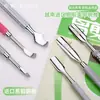 Manicura de Corte Fácil Vietnamita Acero Inoxidable Doble Cabeza Empujador Grande de Acero Empujador Pequeño de Acero Empujador para Descamación de Uñas Herramienta de Cuidado para Manicura