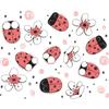 Van Sunseeker FX-B144 Mariquita de dibujos animados Flor Entrada de dormitorio infantil Embellecimiento de pared comercial Adhesivo decorativo de pared