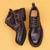 Envío en 5 díasBotas de Cuero de Caballo para Hombre, Lavadas, Hechas a Mano Goodyear Amejaji Workwear Botas Martin para Invierno