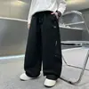Pantalones de Trabajo para Niños Primavera y Otoño 2026 Otoño Niños Medianos y Grandes Estilo Coreano Moda Deportivos Pantalones Largos Transpirables Pierna Recta Pierna Ancha