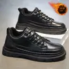 Botas Martin Cano Baixo Inverno Britânico Sola Grossa Roupa de Trabalho Botas Martin Com Pelúcia Adicional Sapatos Masculinos Sapatos Casuais Masculinos de Couro Retro