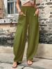 2023Wish Estación Independiente Amazon Transfronterizo Pantalones de Mujer Color Sólido Bolsillo con Solapa Pantalones Casuales para Mujer Pantalones Elásticos Pantalones