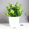 Venda quente transfronteiriça planta artificial planta artificial planta verde interior e exterior decorativo vaso de plástico eucalipto pequeno vaso