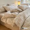 Classe A estilo japonês fio de dupla camada de algodão conjunto de quatro peças de algodão puro luz luxo de luxo roupa de cama nua colcha de dormir cobrir lençol de cama 4
