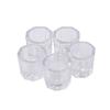 Taza de vidrio transparente octagonal para lavar uñas, taza pequeña de cristal sólido engrosado, taza para mezclar líquidos, herramienta para taza