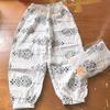 Liquidación primavera y verano niños bombachos de seda pantalones de mosquitero para niños pantalones de aire acondicionado de seda de algodón artificial para bebés niños venta al por mayor