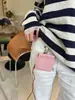 Bolso de Lipstick de Cuero de Vaca de Primera Capa con Cuello Halter, Bolso para Auriculares, Bolso de Monedas de Almacenamiento con Hebilla de Clip Versátil y Exquisito, Tarjetero Mini Estilo Coreano