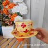 Taza de Cerámica Pintada a Mano Taza de Leche Color Bajo Esmalte Juego de Taza y Platillo Navideño Taza de Agua Taza Estilo Ins Taza de Té