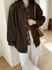 Diseño resistente, color contrastante, cuello de solapa, detalle de remaches, cordón, chaqueta de longitud media para mujer, chaqueta de trabajo holgada de otoño