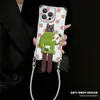 Soporte para Teléfono Gato de Piernas Largas Adecuado para iPhone 17Pm Funda de Teléfono Apple 15 con Correa Cruzada de Cuatro Esquinas 16Promax 14