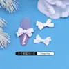 Acessórios Minimalistas para Nail Art Estilo Japonês Laço Preto e Branco Decoração de Unhas de Resina Fita Laço de Gola Alta Unhas Usáveis Laço Grande