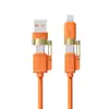Cabo de Dados de Silicone Líquido Quatro em Um Carregamento Rápido Cabo de Carregamento Duplo Tipo-C Dois para Dois Adequado para Apple e Huawei