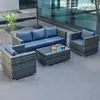 Sofá de Ratán para Exteriores, Impermeable, Protección Solar, Ocio, Silla Doble de Ratán de Hierro Forjado, Juego de Muebles para Exteriores, Balcón, Aire Libre