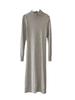 Ropa de Mujer de Estilo Francés para Otoño e Invierno, Vestido de Suéter Tejido de Lujo Ligero Retro Ajustado Largo Sobre la Rodilla con Cuello Medio Alto para Mujer