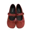Zapatos planos rojos bajos estilo francés para mujer, nueva colección primavera-otoño, zapatos planos Mary Jane de hada delicada