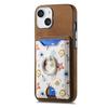 Estampado de Planta Pintado Adecuado para Funda de Teléfono Móvil Apple 15 Cuero Liso Tarjeta 13 Anillo Soporte Cubierta Protectora Iphone15