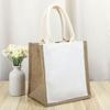 Em estoque bolsa de juta diy presente bolsa de linho portátil mesmo estilo muji bolsa de linho atacado