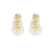 Pendientes Irregulares Huecos Transfronterizos Europeos y Americanos de Aguja Plateada Pendientes Personalizados Creativos de Hoja de Loto Pendientes de Sentido de Diseño Exagerado para Mujeres