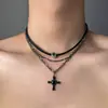 Collar de Cuero Choker Mariposa Y2K Picante Europeo y Americano Collar de Cadena para Clavícula Accesorios de Comercio Exterior Punk Rock