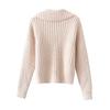 Otoño e invierno 2023 Nuevo suéter de solapa grande retro francés de moda, abrigo suéter que combina con todo