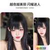 Extensiones de Cabello de Seda Dorada Láser Clip-In, Pieza Única de Cabello Liso, Extensiones Sin Costuras, Accesorios para Peluca Larga, Venta al por Mayor desde Yiwu