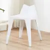 Silla Nórdica para Adultos de Tamaño Completo Moda Sencilla Silla con Respaldo de Plástico Grueso Hueco Apilable para Exteriores