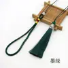 Colgante de Cuerda con Cuentas de Jade Artificial con Tapa Hueca y Flecos de Borla Accesorio DIY
