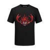 Camiseta de manga corta con diamantes de imitación para hombre, ropa de moda de Dragon King, cuello redondo, estilo Spirit Guy, ajustada, de algodón mercerizado, de media manga.