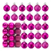 Caja de 24 Piezas de Bolas Navideñas con Purpurina de 3 cm Bolas de Plástico Bolas Navideñas Coloridas Decoraciones Creativas para Árbol de Navidad Adornos Colgantes