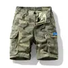 Pantalones Cortos de Verano para Hombre Camuflaje Multi-Bolsillo Overol para Hombre Transfronterizo para Hombre Micro-Elástico Cintura Elástica Rectos de Algodón Pantalones de Cinco Cuartos