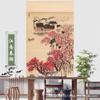 Cortina de Bambú China Cortina Enrollable Cortina de Entrada Ambiente Retro Fondo de Paisaje Partición Sala de Té Ambiente Pintura Decorativa