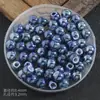 Cuentas sueltas de cerámica chapada a alta temperatura para collares y pulseras DIY, cuentas redondas de 8 mm con agujero recto, cocidas en horno, accesorios para joyería, transfronterizo