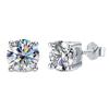 Brincos de moissanite de quatro garras simples, atacado, moda, comércio exterior, presente, joia para orelha, brincos de prata 925 de 1 quilate, personalização