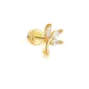 Aretes de Acero Inoxidable Oro de 18K Zircón Acero de Titanio Mini Piercings de Nariz de Rosca Piercing Anillos para Ombligo Joyería Transfronteriza Europea y Americana