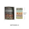Cinta Washi Serie de Poesía Vintage 5 Rollos con Materiales Retro Florales para Diario Patrones Decorativos DIY y Cinta Adhesiva
